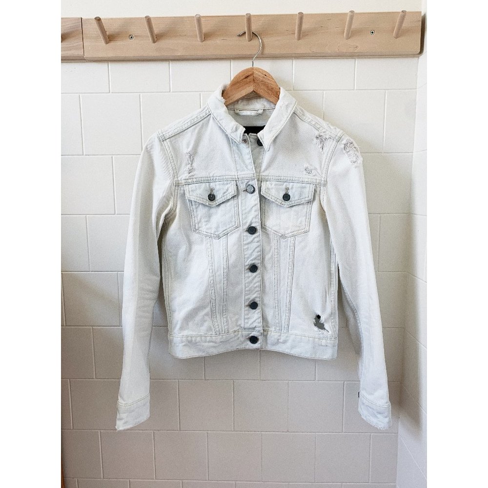 All Saints Kleo Distressed Denim Jacket - Picture 3 of 7
